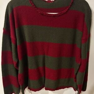 Freddy Krueger Nightmare Oversize distressed soft striped sweater